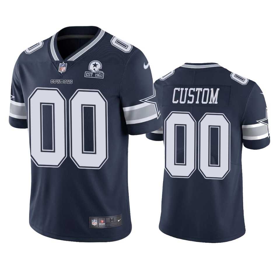 Men's Dallas Cowboys Customized Navy 60th Anniversary Vapor Limited Nike Jersey,We sell and wholesale Men's Dallas Cowboys Customized Navy 60th Anniversary Vapor Limited Nike Jersey on line form chian!